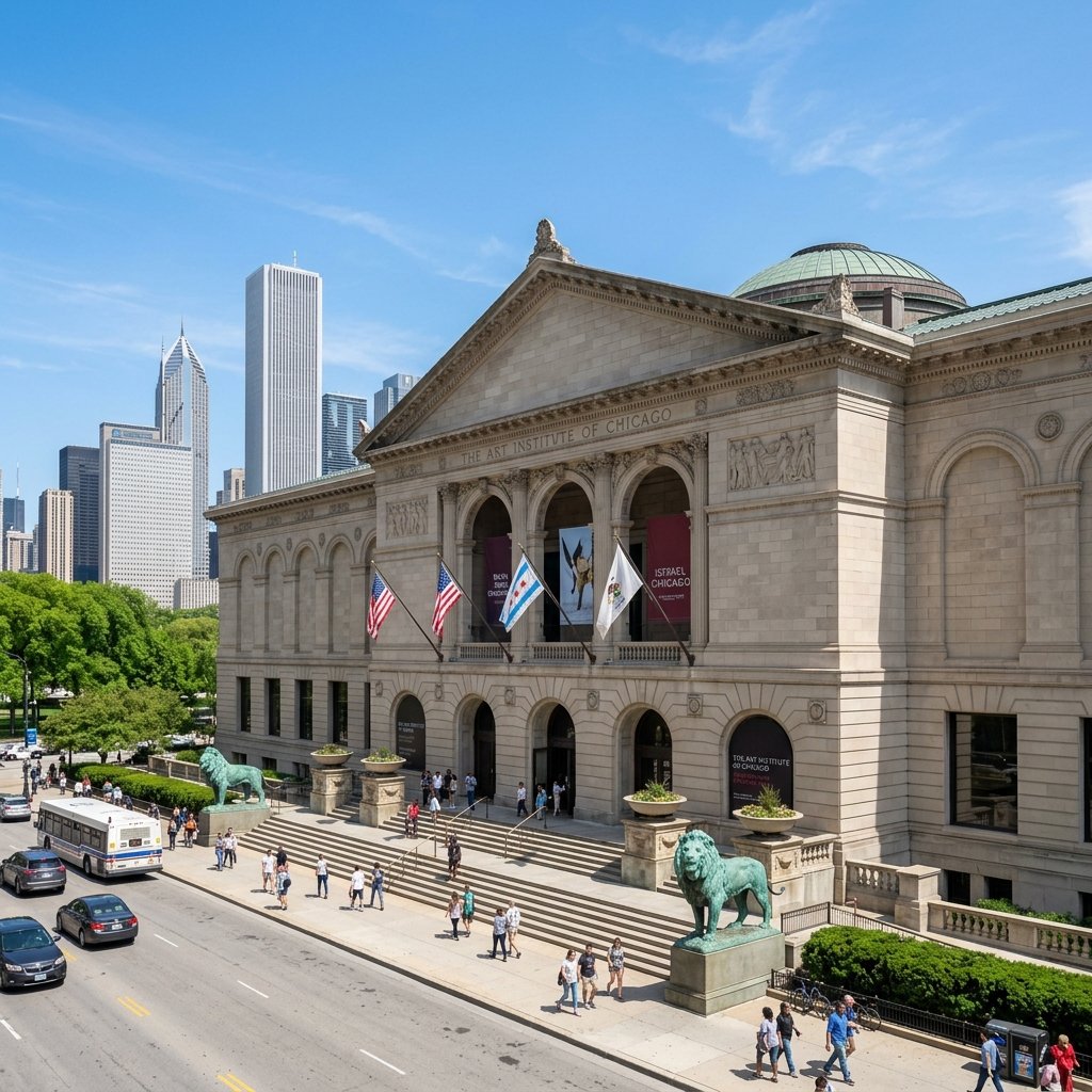 Art Institute of Chicago — Beaux-Arts building with iconic lion statues