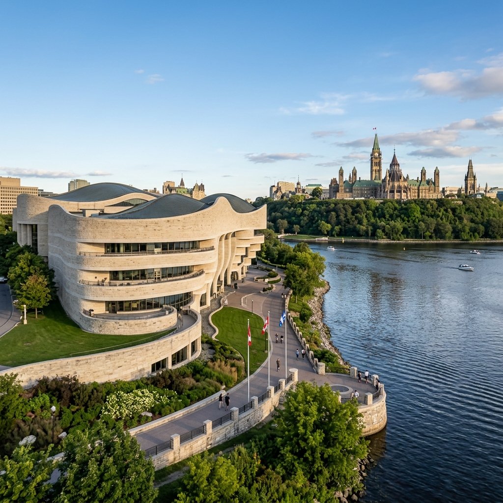 Canadian Museum of History — curved building on the Ottawa River