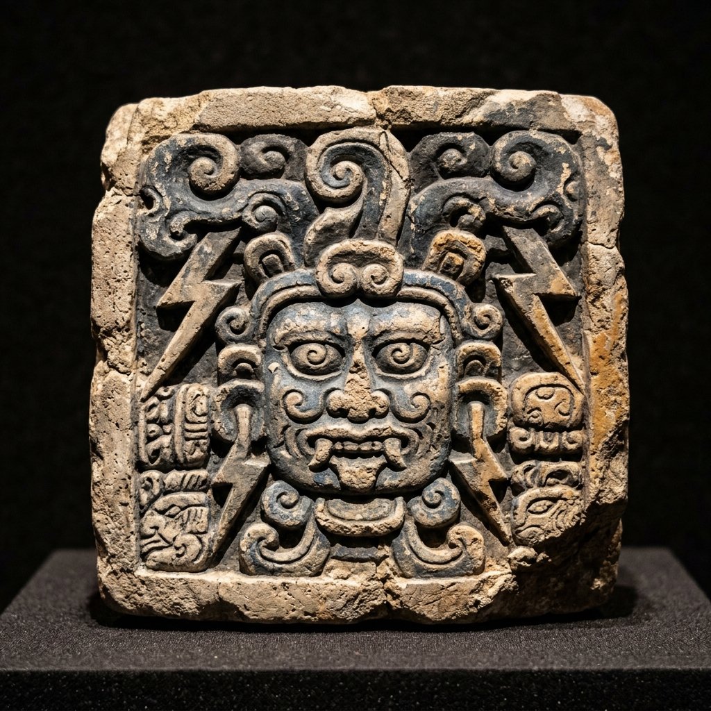 Cauac carved glyph