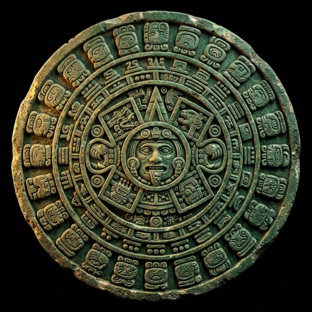 Ancient Mayan calendar stone wheel