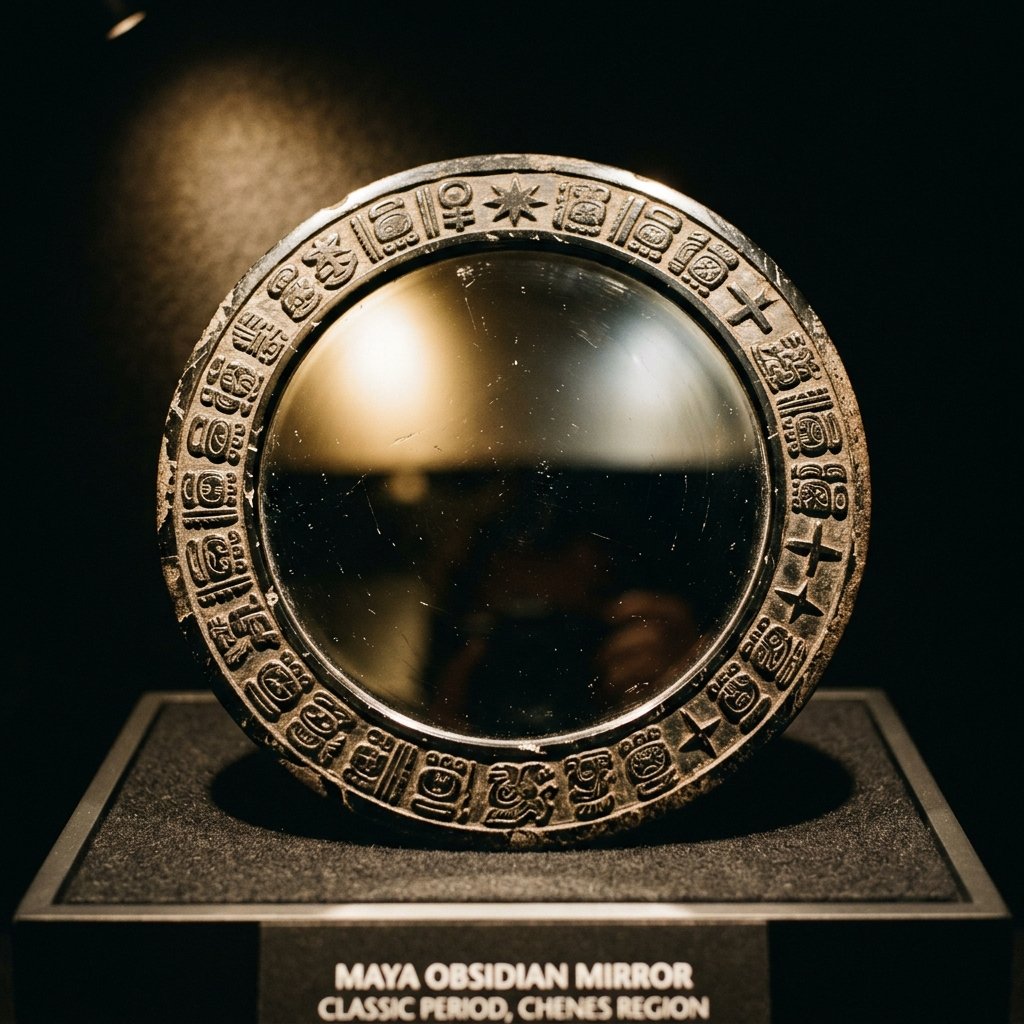 Maya obsidian mirror disc for astronomical observations