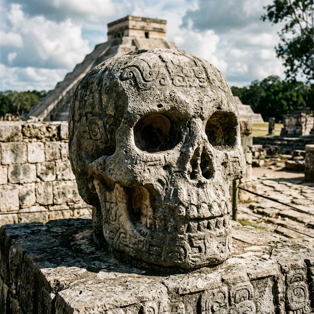 Ancient Maya symbol: The Tzompantli Skull